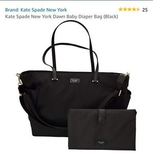 Kate Spade NY dawn diaper bag black gold